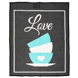 Полотенце кухонное 50х60см "Love", рогожка, хлопок 156г/м2, без упаковки, "Домашняя мода" (Россия)