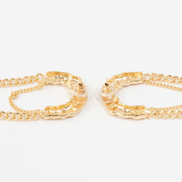 Серьги металл Стиль цепь, булавка, цвет золото