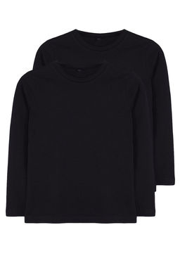 Lacivert*001 K?z Cocuk Duz Basic Bisiklet Yaka Pamuklu Orme T-Shirt TKDAW25TS00000 - Trendyolmilla фото 14