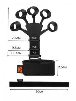 Тренажер для пальцев, экспандер кистевой регулируемый (3229) Серый