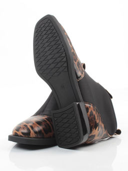 01-B44B-81PC BROWN/LEOPARD Ботинки демисезонные женские (натуральная кожа, текстиль, байка) - Фабричный китай фото 16