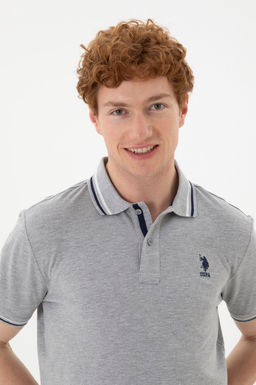 Мужская серая меланжевая базовая футболка - U.s. polo assn фото 9