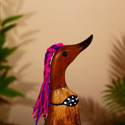 Сувенир «Утка на пляже», 25 см, дерево