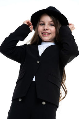 Чёрный школьный жакет для девочки Инфанта, модель 0711  фото 7