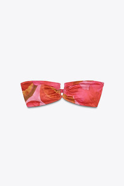 PRINTED BANDEAU BIKINI TOP - Zara фото 6