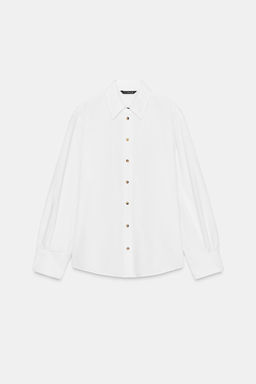POPLIN SHIRT WITH CONTRAST BUTTONS - Zara фото 6