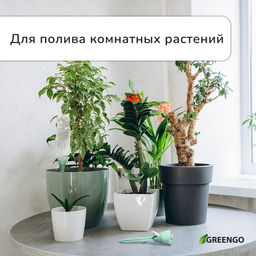 Цена за 6 шт. Автополив для комнатных растений под бутылку, регулируемый, с краном, пластик, высота 17.5 см, МИКС, Greengo  фото 2