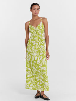 Сарафан женский в зеленом оттенке с птичками птицы на цитроне 152640 - Mark formelle фото 3