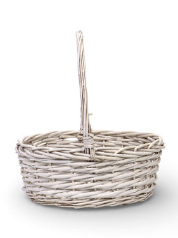 Корзина плетёная для хранения Kask, из лозы, с ручкой, белая, набор 5 шт.