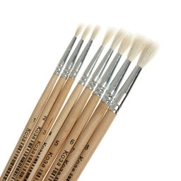 Набор кистей для рисования, коза, 8 штук: № 1, 2, 3, 4, 5, 6, 7, 8, круглые, деревянная ручка, международный размер