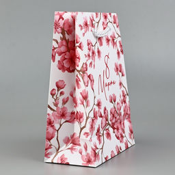 Цена за 4 шт. Пакет подарочный ламинированный 8 марта, S 12?15?5.5 см