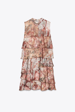 RUFFLED PRINTED MINI DRESS - Zara фото 5