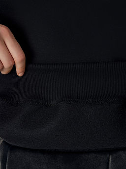 Теплый свитшот женский черный с начесом