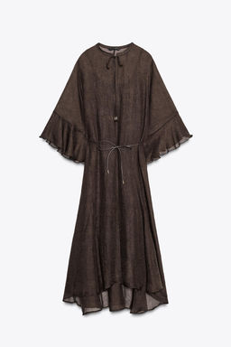 BELTED KAFTAN DRESS - Zara фото 7
