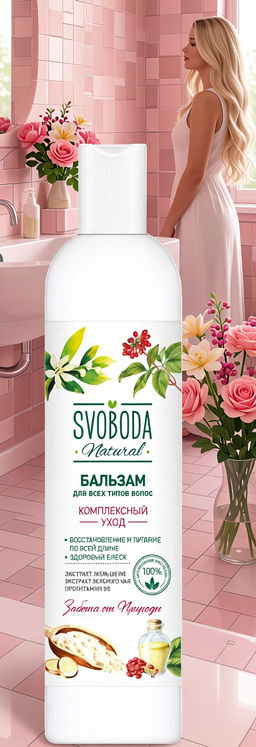 SVOBODA бальзам фл.430мл д/всех типов волос экстракт женьшеня,экстракт зеленого чая,провитам