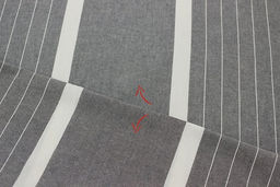 Вареный (стираный) хлопок Полосы (цв.молочный) на т.сером меланже, СОРТ2, ш.2.5м, хл-100% - Купава фото 2