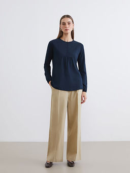 Bisiklet Yaka Nak??l? Bluz