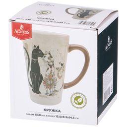 КРУЖКА AGNESS ПАРИЖСКИЕ КОТЫ 13,5*9,5*14,5 СМ 530 МЛ  фото 2