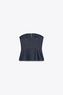 DENIM BUSTIER TOP Z1975 - Zara фото 7