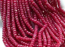Бусины из рубина рондель граненый 6*4мм, 38см, 97 бусин Радуга камня