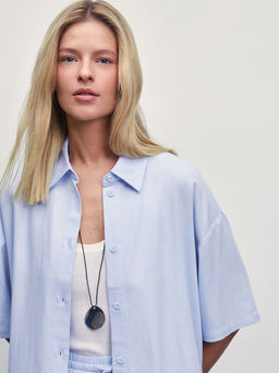 Льняная рубашка прямого кроя / Zarina  фото 2