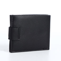 Портмоне мужское «Бадр», на кнопке, отдел для карт, монет, чёрное