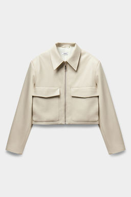 Куртка укороченная из экокожи с накладными карманами - Mollis фото 6