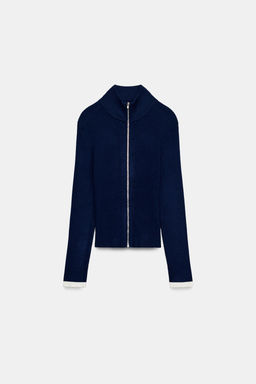 CHAQUETA PUNTO RIB / Azul?n - Zara фото 6