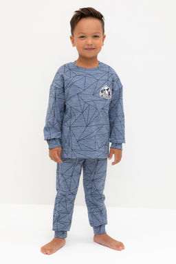 К 1581/серо-голубой,линии пижама дет