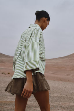 STRIPED SHIRT WITH TURN-UP SLEEVES - Zara фото 13