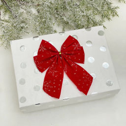 Цена за 4шт. Бант на ёлку "Золотой узор" 12см (набор 2шт)