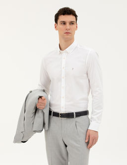 Beyaz Slim Fit Uzun Kollu G_mlek