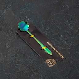 Ложка десертная из нержавеющей стали Magistro «Ромашка», длина 12,5 см, цвет хамелеон