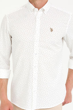 U. S. Polo Assn / Мужская бежевая рубашка с длинным рукавом - U.s. polo assn фото 6