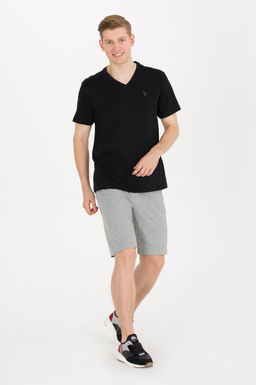 Мужские серые меланжевые вязаные шорты - U.s. polo assn фото 2