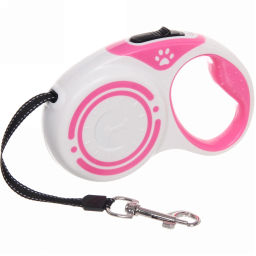 Поводок - рулетка для малых и средних пород собак "ЛАППИ", цвет белый, 5 метров, нагрузка до 15кг