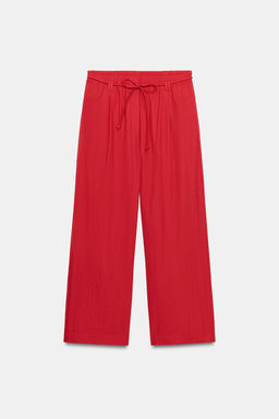 PANTAL?N POPEL?N ZW COLLECTION / Rojo - Zara фото 5