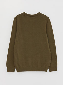 Bisiklet Yaka ?ift Y?nl? Payetli Uzun Kollu Erkek ?ocuk Triko Kazak