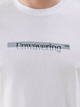 Bisiklet Yaka Bask?l? Penye Erkek Ti??rt