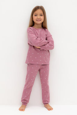 К 1581/пепельная роза,мини листики пижама дет