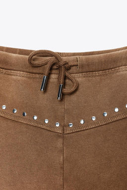 STONEWASHED SHORTS WITH STUDS - Zara фото 6