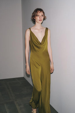 ZW COLLECTION LONG SATIN DRESS - Zara фото 11