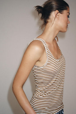 CAMISETA R?STICA RAYAS / CRUDO - Zara фото 6