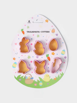 Формы для печенья Доляна «Пасхальный», набор 6 шт., 8×7×2 см, пластик, розовые