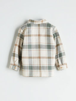 Uzun Kollu Ekose Desenli Erkek Bebek G?mlek