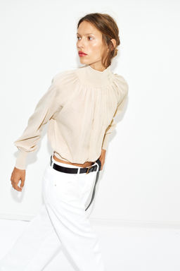 BLUSA FLUIDA PUNTO COMBINADO / Arena - Zara фото 2