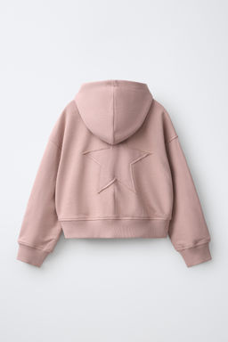 SUDADERA CAPUCHA PARCHE ESTRELLA / Rosa - Zara фото 3