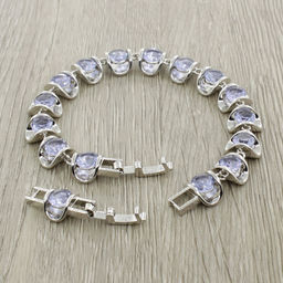 Александрит, браслет Кимберли, покрытие родий, длина 16см - Agat77 фото 3