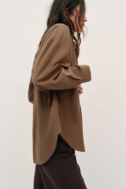 CAMISA OVERSIZE ALGOD?N / Marr?n - Zara фото 4