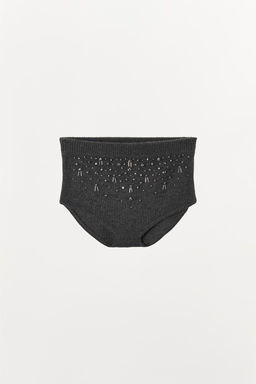 BEADED DIAMANTE KNIT SHORTS - Zara фото 3